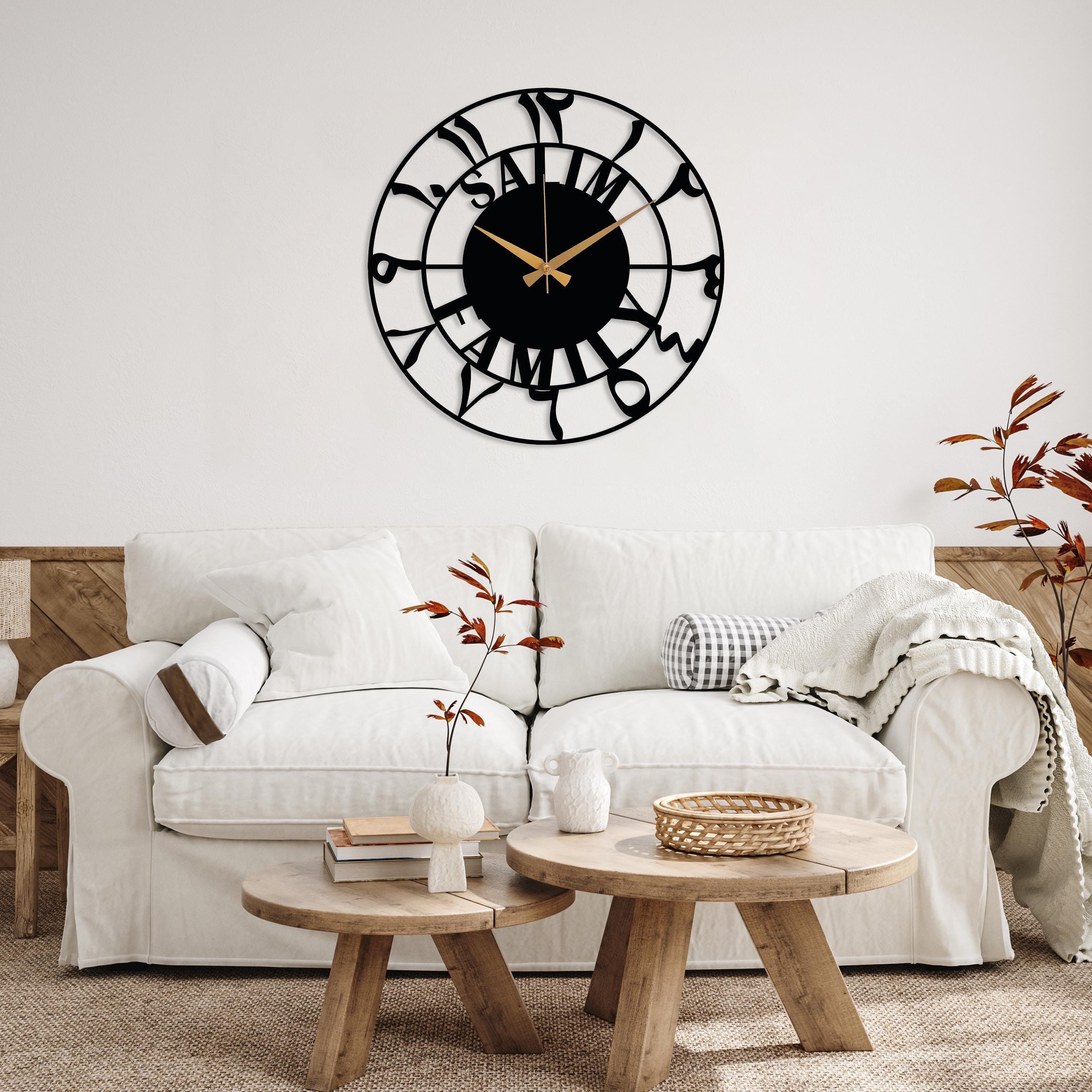 Custom Arabic Numbers Wall Clock, Oversize Silent Clock, Modern Islamic ...