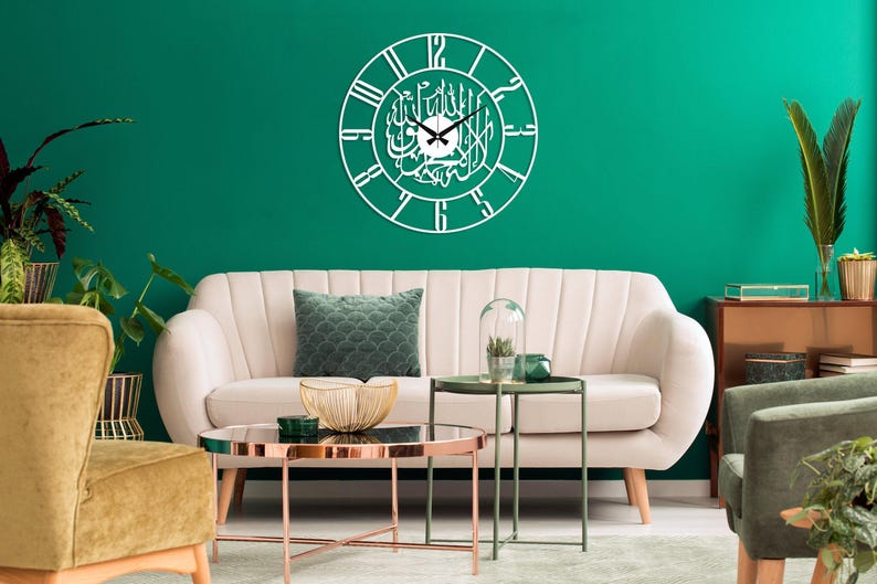 Kalima Shahada Metal Islamic Wall Clock, Arabic Wall Clock, Silent Islamic Clock, Large Islamic Wall Art, Muslim Gifts, Modern Islamic Clock image 9