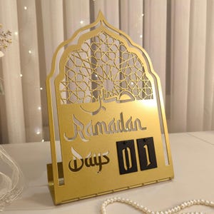Ramadan Metal Calendar, Countdown Calendar for Ramadan, Islamic Table Decor, Muslim Home Decoration, Ramadan Tracker, Islamic Gift, Eid Days image 9