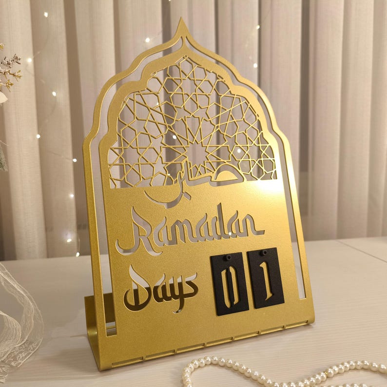 Ramadan Metal Calendar, Countdown Calendar for Ramadan, Islamic Table Decor, Muslim Home Decoration, Ramadan Tracker, Islamic Gift, Eid Days image 9