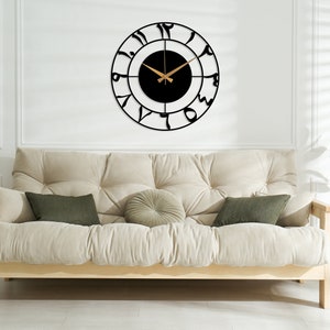 Metal Arabic Numbers Wall Clock, Large Silent Wall Clock, Modern Wall Clock, Muslim Home Clock, Islamic Clock Art, Islamic Gift, Eid Decor image 7