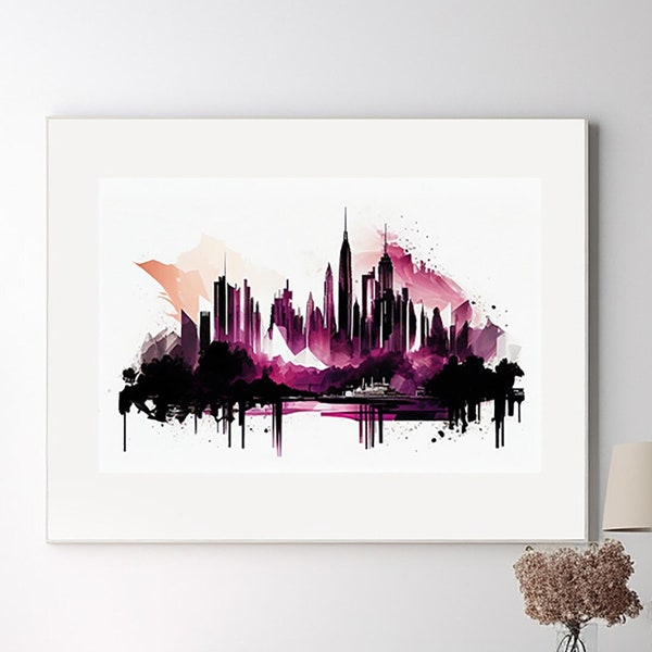 Futuristic Visions: Abstract New York Cityscape Collection - Digital Art Download