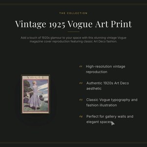 Vogue Cover Print | 1925 Art Deco Fashion | Vintage Hot Weather Wall Decor | (Digital Download) image 2