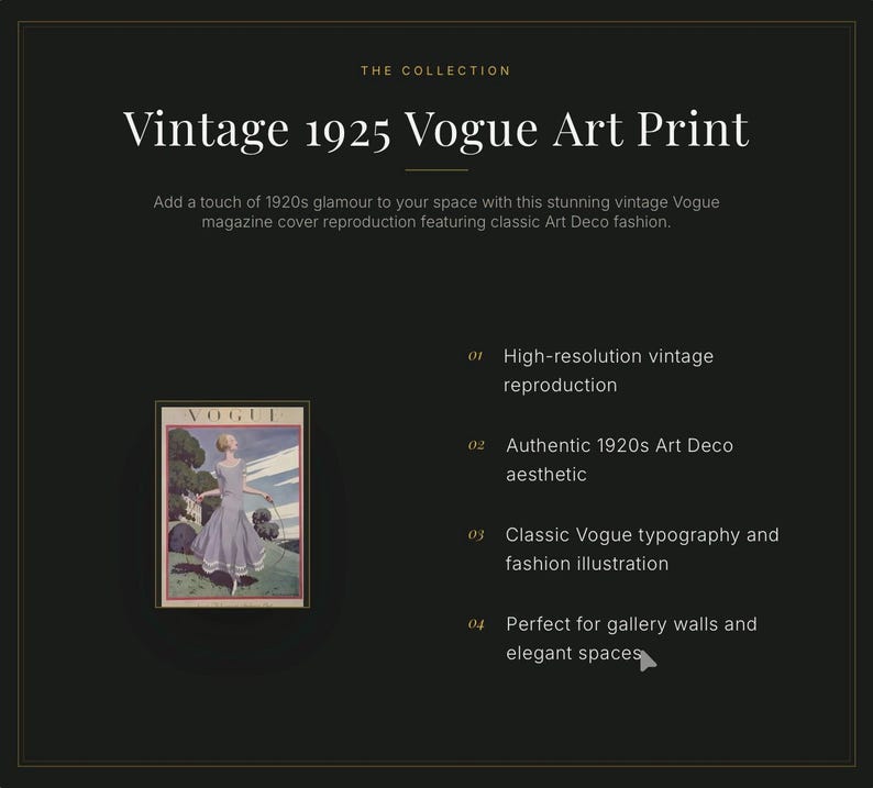 Vogue Cover Print | 1925 Art Deco Fashion | Vintage Hot Weather Wall Decor | (Digital Download) image 2
