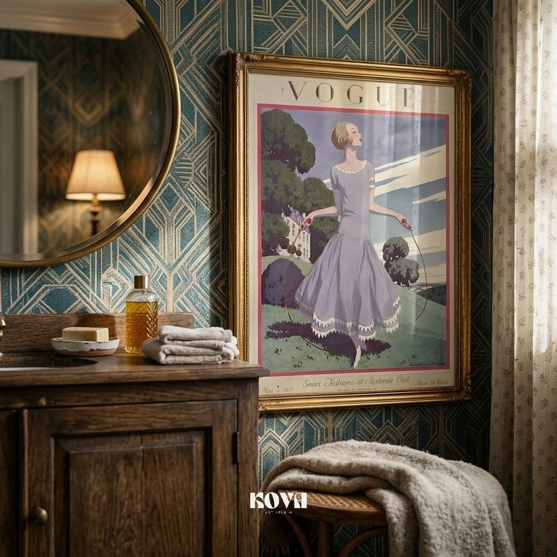 Vogue Cover Print | 1925 Art Deco Fashion | Vintage Hot Weather Wall Decor | (Digital Download) image 6