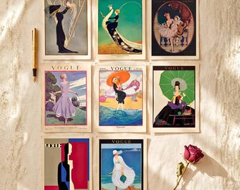 Art Deco Vogue Prints | 1910s 1920s Fashion Wall Art Set (Digital Download)