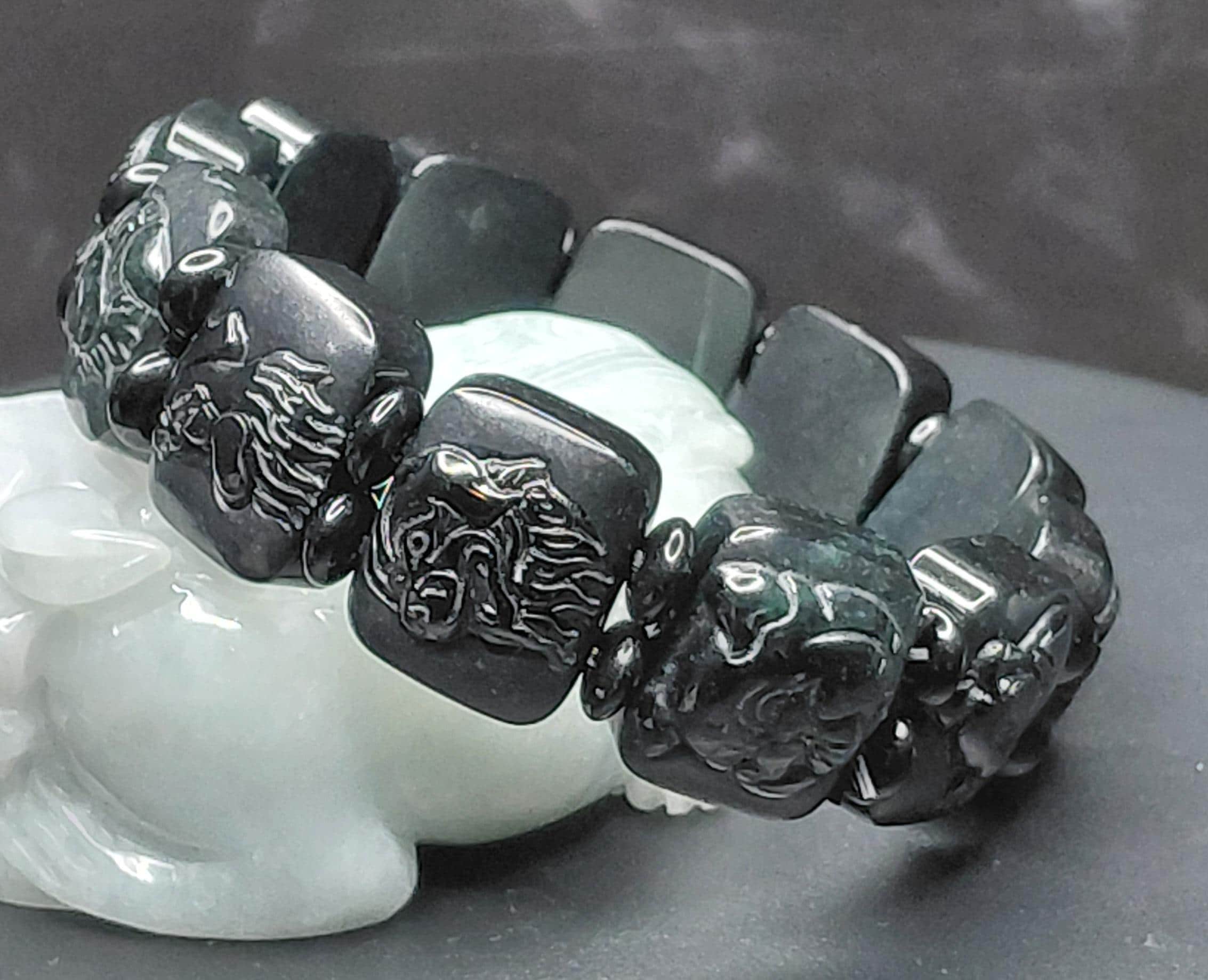 ラウンド用品・アクセサリー GEMMOVE BLACK JADE BRACELET Mocui Jadeite Aka Black Jade - Etsy