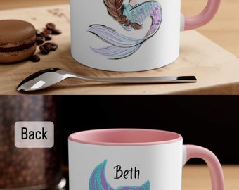 Mermaid mug, Mermaid coffee cup, Mermaid Gift for women and girls, Mermaid Tail mugs, Personalized mermaid coffee mug,11oz Mugs.