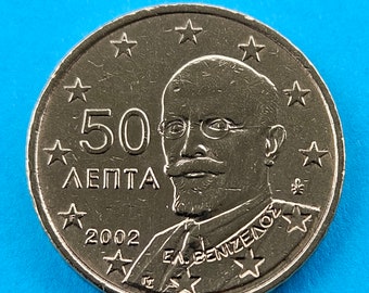 50 Euro Cent Greece With F Marking 2002 / Collectible / Rare