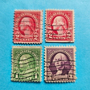 Sellos de EE. UU. - 1 centavo - Franklin, 2 x 2 centavos y 3 centavos - Washington - muy raros -