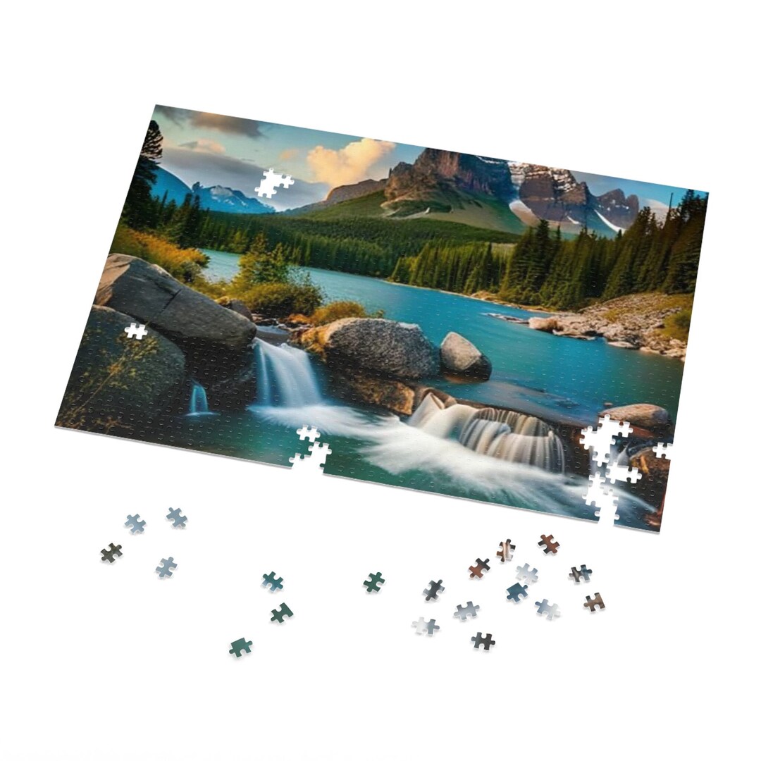 Mountain River Scenic Jigsaw Puzzle 5001000piece Puzzle Gift Etsy