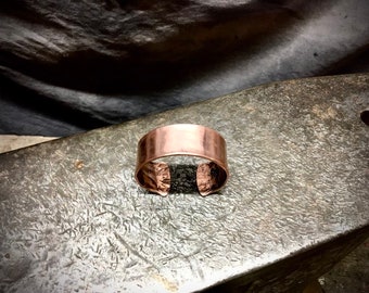 Pure copper handcrafted bracelet, large cuff