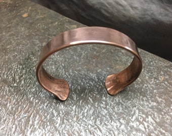 Handmade pure copper bracelet, medium width 14mm