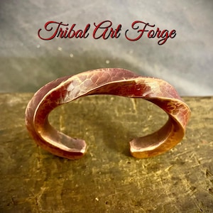 Bracelet "Dragon's Blood", BRUTALISTE FAT TORX, en cuivre pur, artisanal
