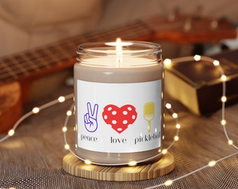 Peace, Love, Pickleball Sojakerze, 9oz