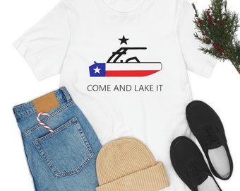 Ven y llévalo, camiseta de manga corta unisex Jersey, camiseta, ven y tómalo, camiseta de Texas, bandera de Texas