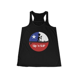 Sip &#39;n SUP Texas flag Women&#39;s Flowy Racerback Tank