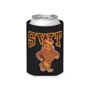 Black SWT, REALLY old school...Can Cooler, Texas, Southwest Texas State University, Coozie, Gift