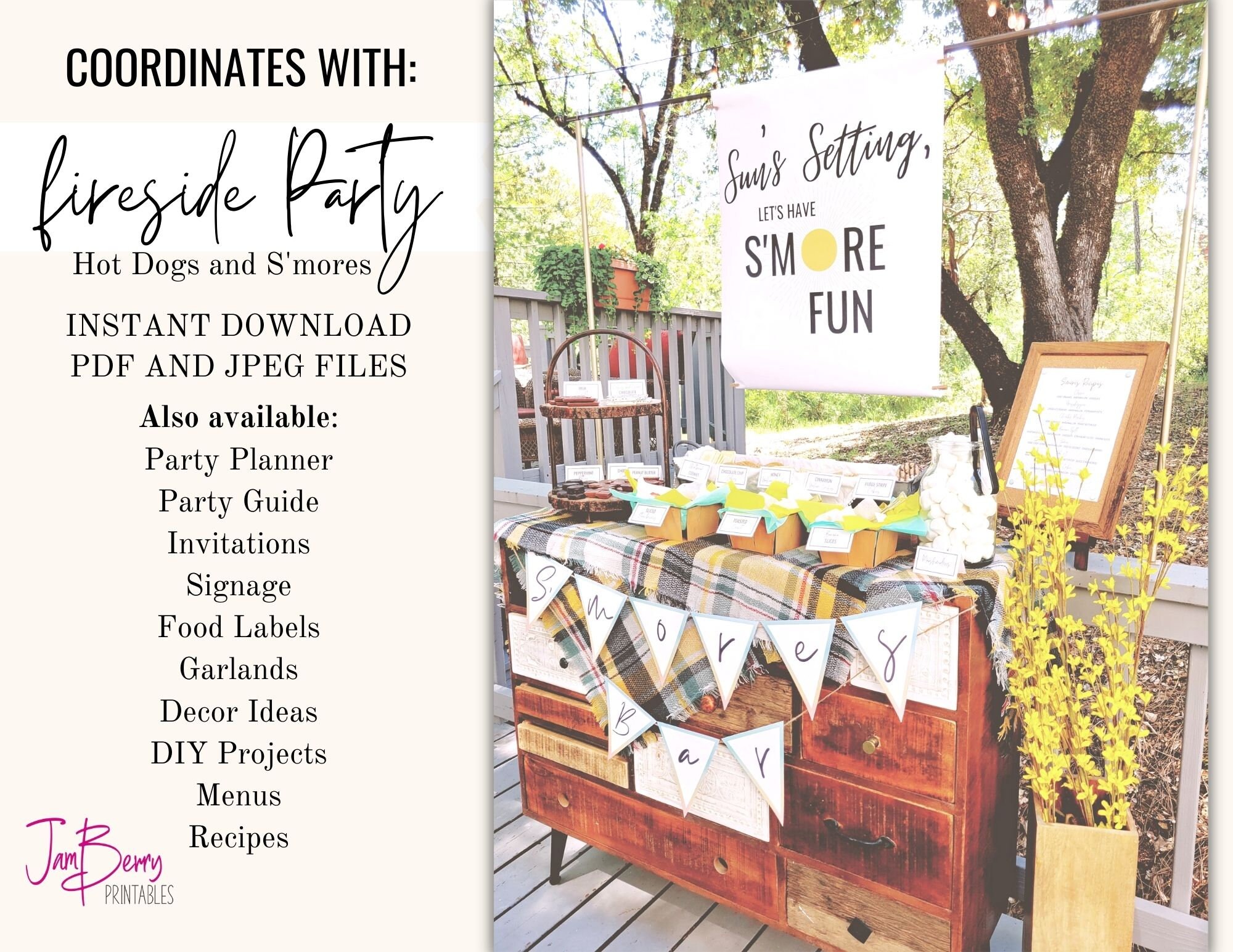 Hot Dog Bar Menu Sign, Fireside Party Sign, Buffet Menu, Hot Dog Sign ...