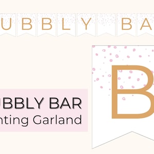 Bubbly Bar Bunting, Mimosa Bar, Bunting, Pendants, Printable Party, Party Decorations,  Instant Download, Printable PDF