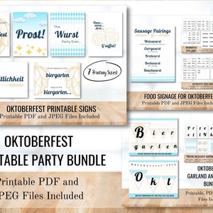 Oktoberfest Party Decorations Bundle, Printable Party Decor, Instant Download, Printable PDF