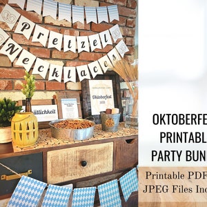 Oktoberfest Party Decorations Bundle, Printable Party Decor, Instant Download, Printable PDF