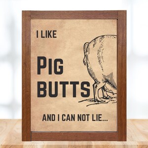 BBQ Sign,  Barbeque Sign,  Pig Butts BBQ Party Sign, Barbeque Sign, Instant Download, Printable PDF and Jpeg