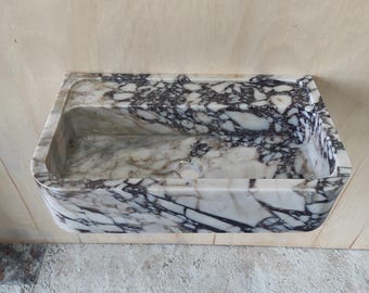 Calacatta Viola Marmor Waschbecken: Wandhalterung Badezimmer Eitelkeit