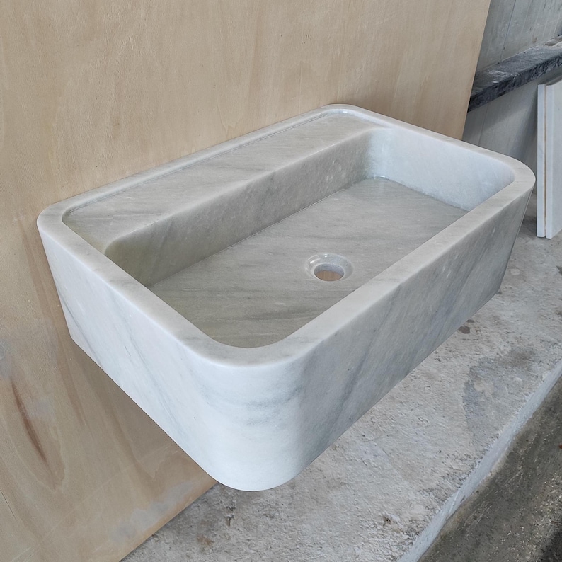 White Carrara Marble Sink