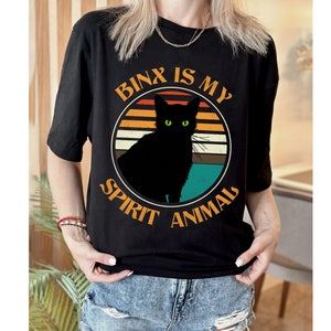 Disney Hocus Pocus Binx Is My Spirit Animal Shirt, Retro Vintage Black Cats Shirt, Sanderson Sisters Witches Shirt, Disneyland Matching Tee