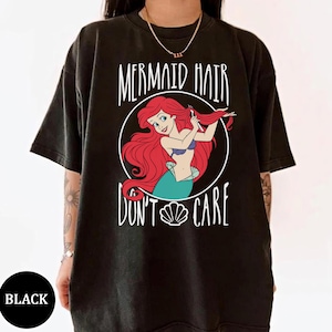 ディズニー リトルマーメイド アリエル マーメイド ヘア ドント ケア Tシャツ、ディズニー バースデーパーティー、マジックキングダム、ディズニーランド旅行 ファミリー お揃い 衣装