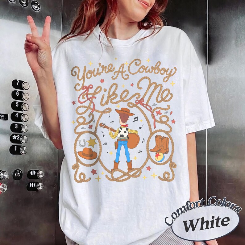 Comfort Colors Vintage Woody Tay Story Shirt, You're A Cowboy Like Me Comfort Colors Shirt, Disneyland Trip Family Shirt, WDW Magic Kingdom image 2