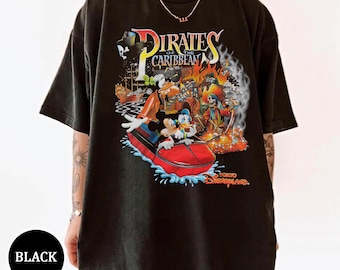 Vintage Disney Pirates of the Caribbean Mickey Donald Goofy T-Shirt, Pirate Life, Disneyland Family Matching Outfits, Magic Kingdom Shirt