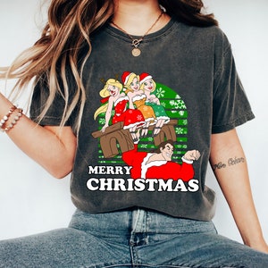 T-shirt Disney joyeux Noël Gaston et les filles, La Belle et la Bête, très Joyeux Noël de Mickey, chemise assortie de Noël Disneyland