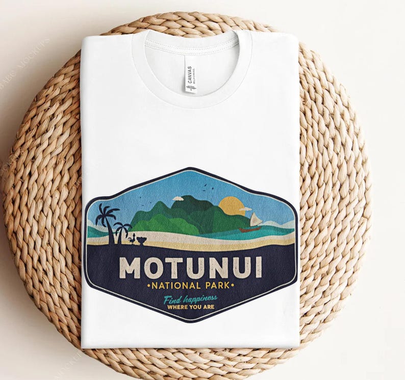 Camiseta de la película Moana de Disney, Camiseta del Parque Nacional Motunui de Disney Moana: Encuentra la felicidad donde estás, Camiseta a juego para la familia en Disneyland imagen 4