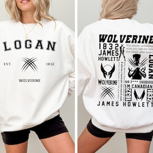2-seitiger Marvel Logan Wolverine Superheld Est 1832 Shirt, Logan Silhouette Poster Shirt, Marvel X-Men T-Shirt, Marvel Familienfest Geschenk 2025