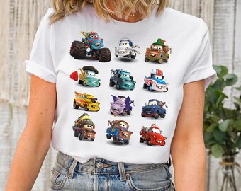 Camiseta de Disney y Pixar con muchos Maters de Cars, camiseta de Disney Tow Mater, conjuntos familiares a juego para un viaje a Disneyland, camiseta de Magic Kingdom