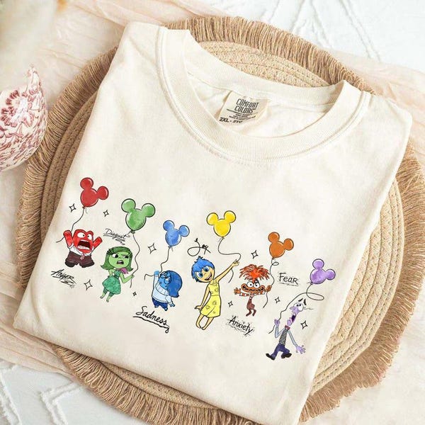 ディズニー／ピクサー インサイド・アウト シグネチャー シャツ、インサイド・アウト 怒り・嫌悪・悲しみ・喜び ミッキーバルーン シャツ、ウォルト・ディズニー・ワールド トリップ ファミリー シャツ
