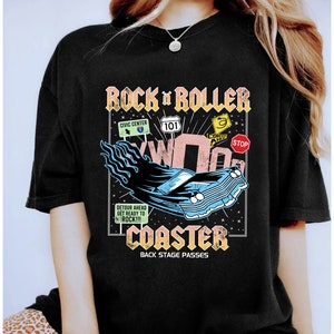 Vintage Disney Rock n Roller Coaster Shirt, Disney Hollywood Studios T-Shirt, Disneyland Family Party Gift 2025, Disney World Trip Outfits