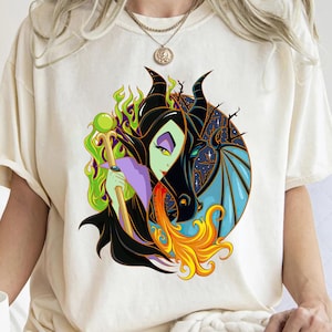 Disney Bösewichte Maleficent Dornröschen T-Shirt, Maleficent Drache Shirt, Disneyland Familie Party Geschenk 2025 Disneyland Reise Outfits