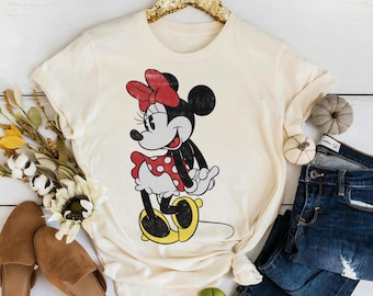 Disney Mickey And Friends Minnie Mouse Sweet Portrait T-Shirt, Minnie Classic Pose Shirt, Disneyland Family Matching Outfits, Magic Kingdom