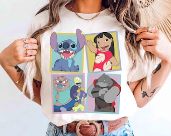 Vintage Disney Lilo and Stitch Characters Retro 90s Shirt, Lilo, Stitch, Jumba, Pleakley, Gantu Shirt, Disneyland WDW Trip Family Outfits