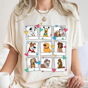 Disney Dogs Photo Book Balloon Pluto Dug Slinky Lady and Champ, Disney Dogs World Shirt, Disney Pets Shirt, Disney Trip Family Matching Tee