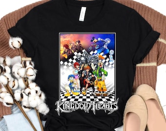 Camiseta del trono de Kingdom Hearts de Disney, camiseta con póster del grupo Kingdom Hearts, conjuntos familiares a juego para el viaje a Disneyland WDW, camiseta de Magic Kingdom