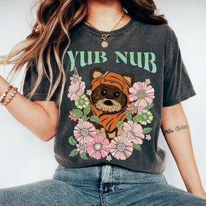 Star Wars Yub Nub schattig bloem cartoon grafisch T-shirt, Ewok Celebration, Magic Kingdom-shirt, Walt Disney World, Disneyland Family-outfits