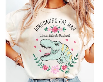 Vintage Jurassic Park Dinos Eat Man Women Inherit The Earth Shirt, Jurassic Park Dinosaur T-Rex Shirt, Universal Studios Hollywood Trip Tee