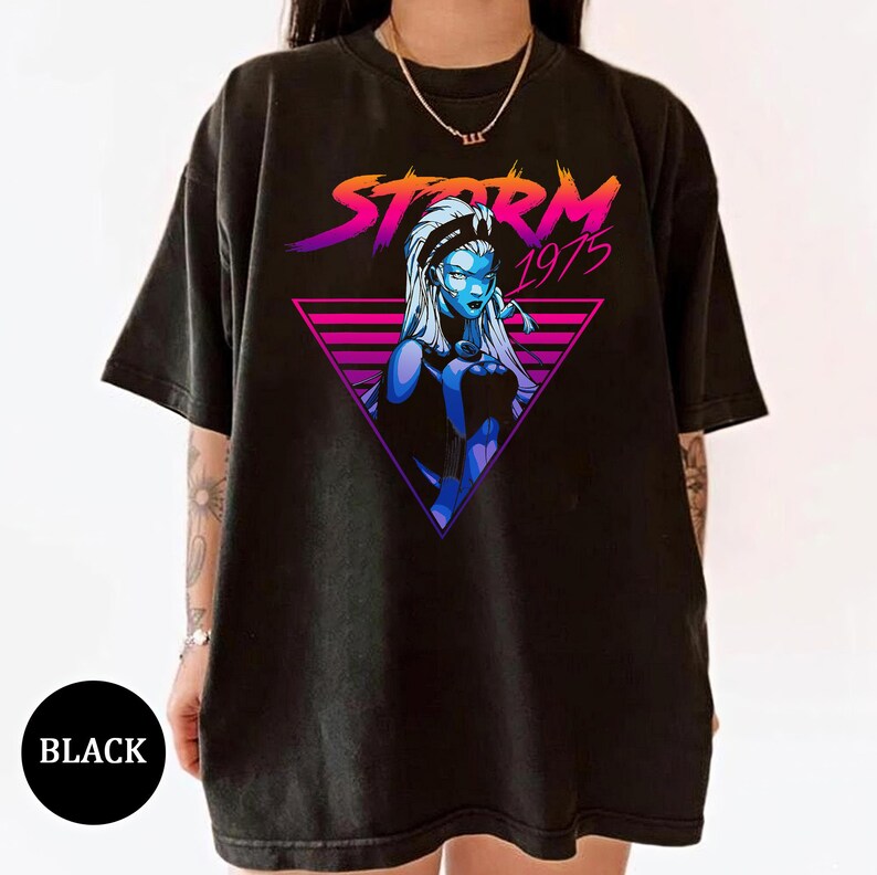 Marvel X-Men Storm 80's Retro Triangle Gradient T-Shirt, WDW Vacation Trip, Disneyland Family Party Gift 2026, Disneyland Trip Outfits image 2
