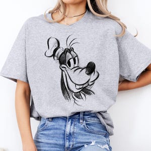 Disney A Goofy Movie Goofy Sketch Portrait T-Shirt, Disney Goofy Shirt, Disneyland Trip Family Matching Outfits, Magic Kingdom Shirt image 4