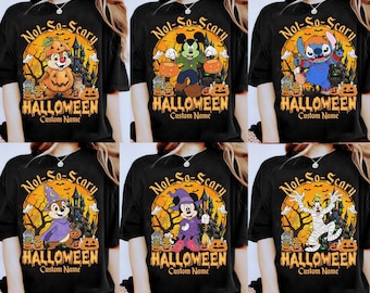Camiseta personalizada de Mickey y sus amigos, esqueleto momia, Halloween, Disney, Fiesta de Halloween de Mickey (no tan aterradora), Camiseta para viaje de Halloween a Disneyland