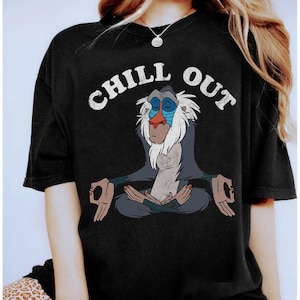 Disney Lion King Rafiki Chill Out Meditation Graphic Shirt, Funny Rafiki Shirt, Disneyland Trip Family Matching Outfits, Magic Kingdom Shirt